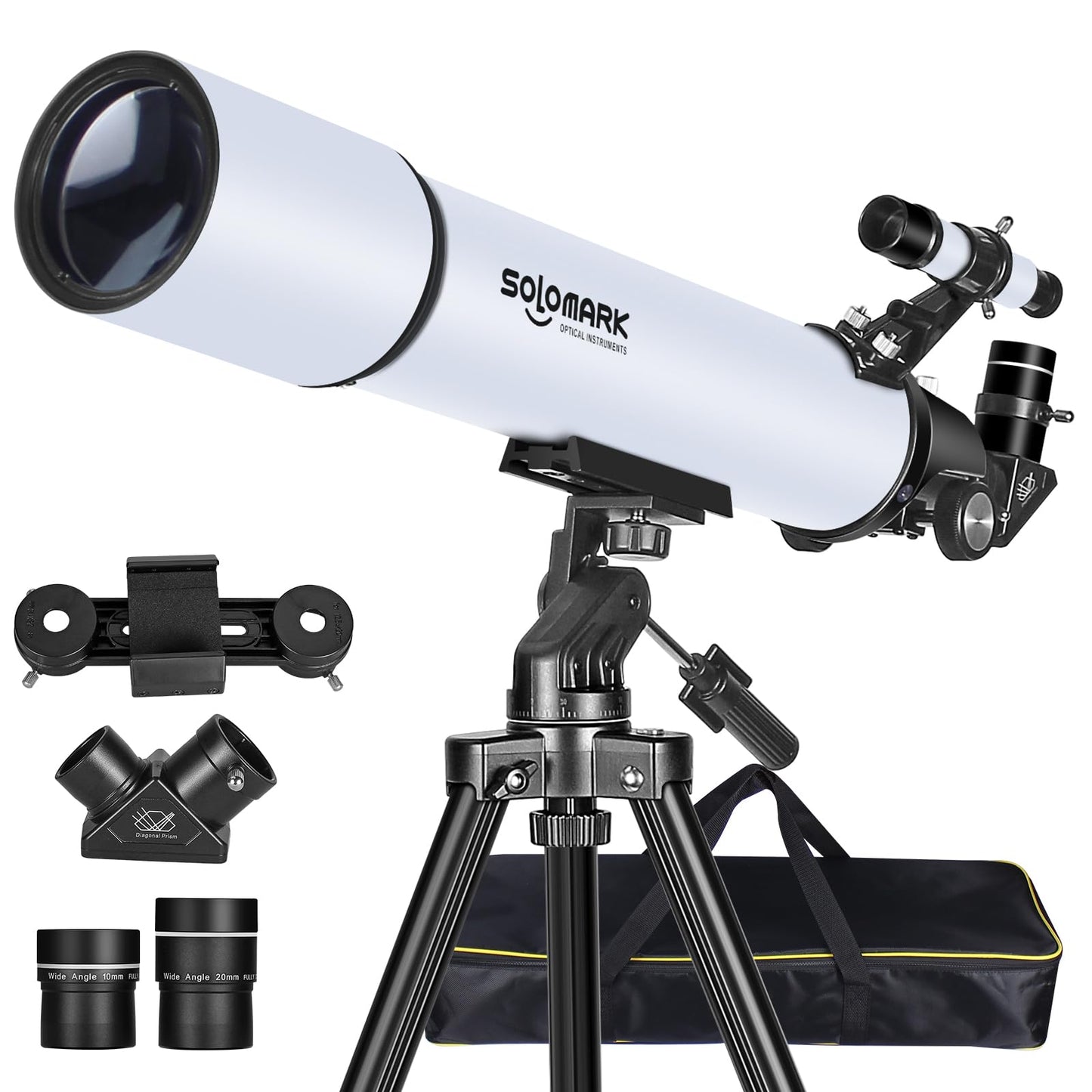 Professional Refractor Telescope, White, 80mm Aperture 900mm