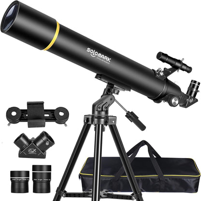 Professional Refractor Telescope, Black, 80mm Aperture 900mm