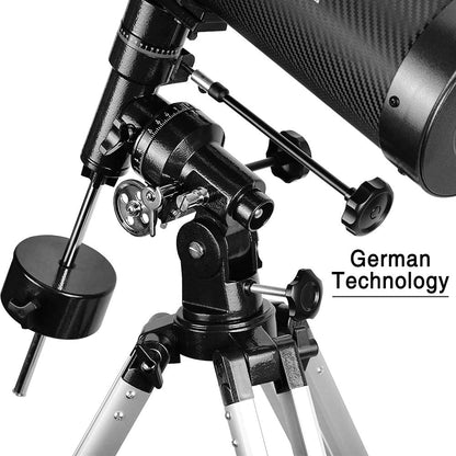 Reflector Telescopes, Professional Telescopes with 1.5X Barlow Lens Smartphone Adapter & 13% T Moon Filter - 130EQ