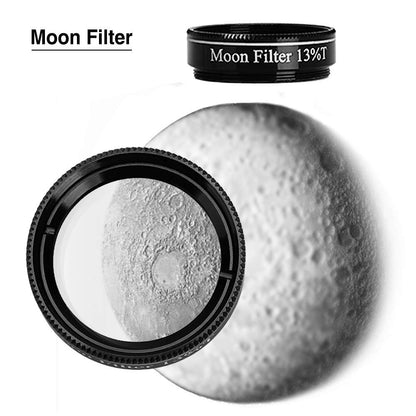 Reflector Telescopes, Professional Telescopes with 1.5X Barlow Lens Smartphone Adapter & 13% T Moon Filter - 130EQ