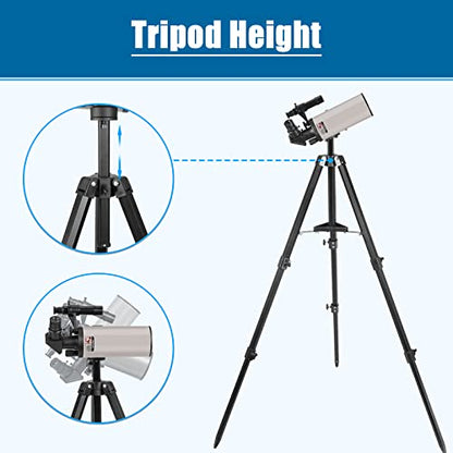 Maksutov Telescope with Slow Motion Gimbal Tripod - Mak70