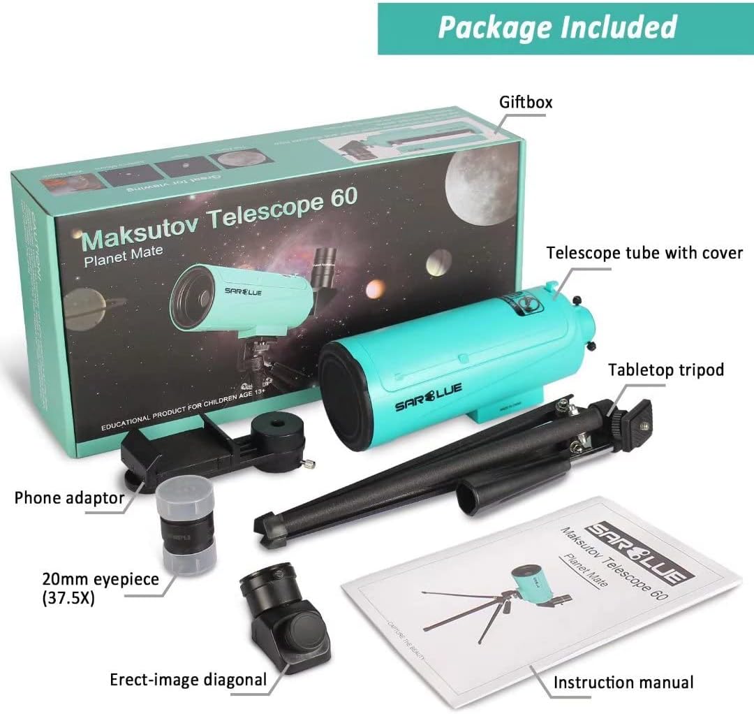 Maksutov Telescope with Tabletop Tripod & Phone Adapter - Mak60