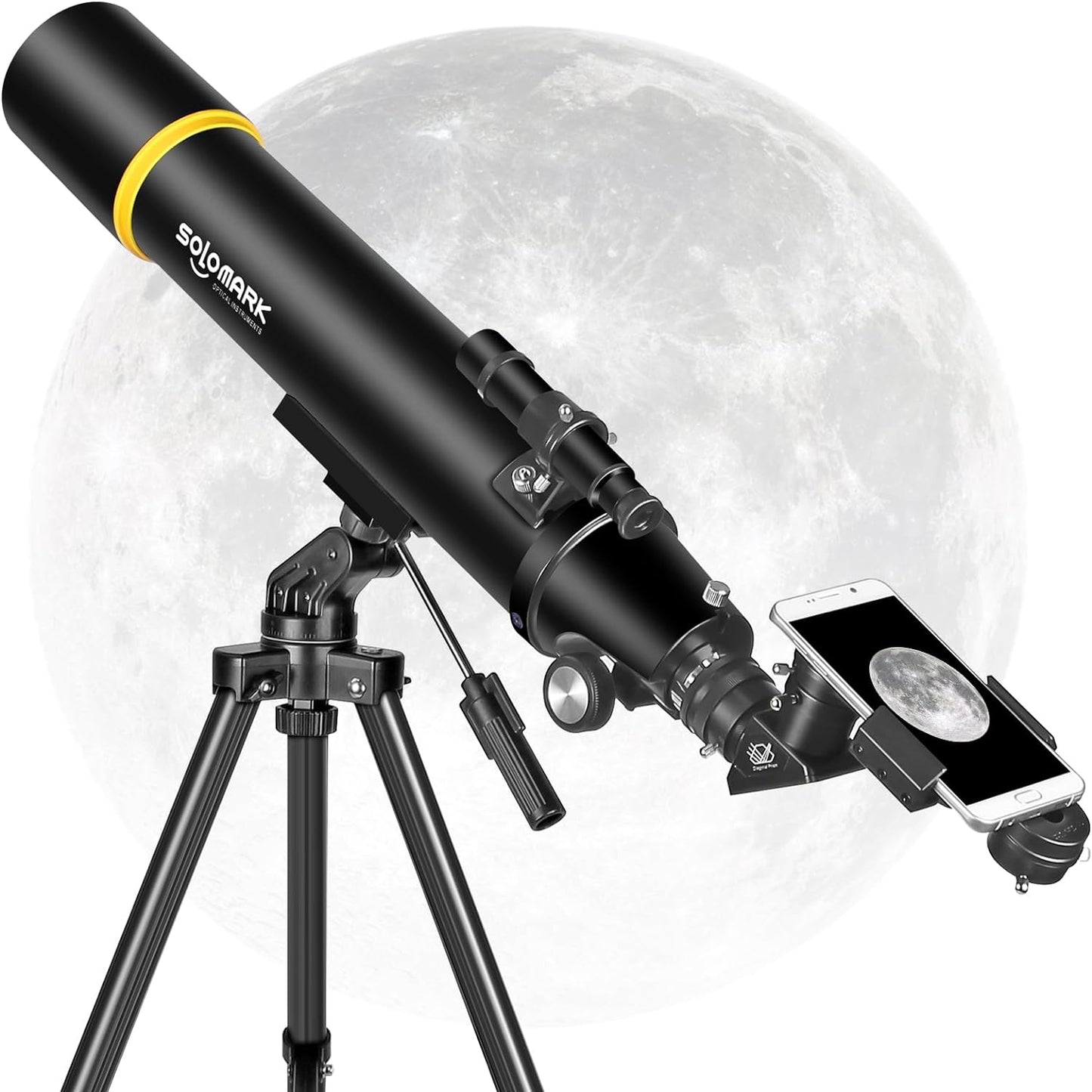 Professional Refractor Telescope, Black, 80mm Aperture 900mm