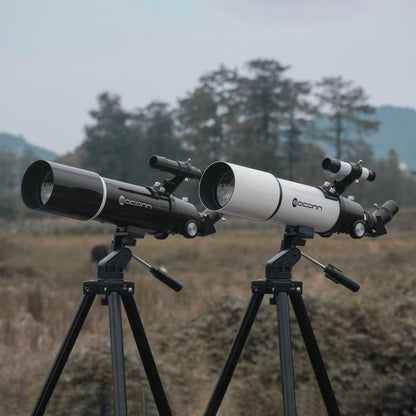 Refractor Telescopes, White or Black, 80mm Aperture 600mm